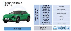 Xiaomi YU7 получава сертификат за енергийна ефективност ниво 1 във всички основни категории, според професионална оценка